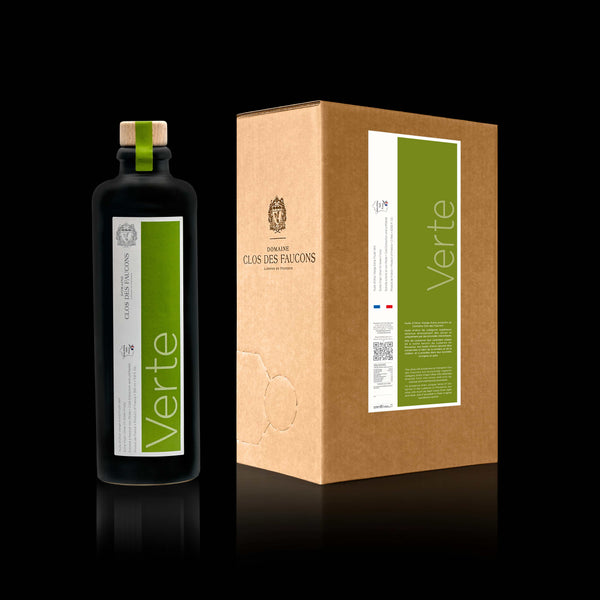 VERTE – Duo Bouteille + Eco-recharge 2L – Huile d’Olive Vierge Extra Fruité Vert